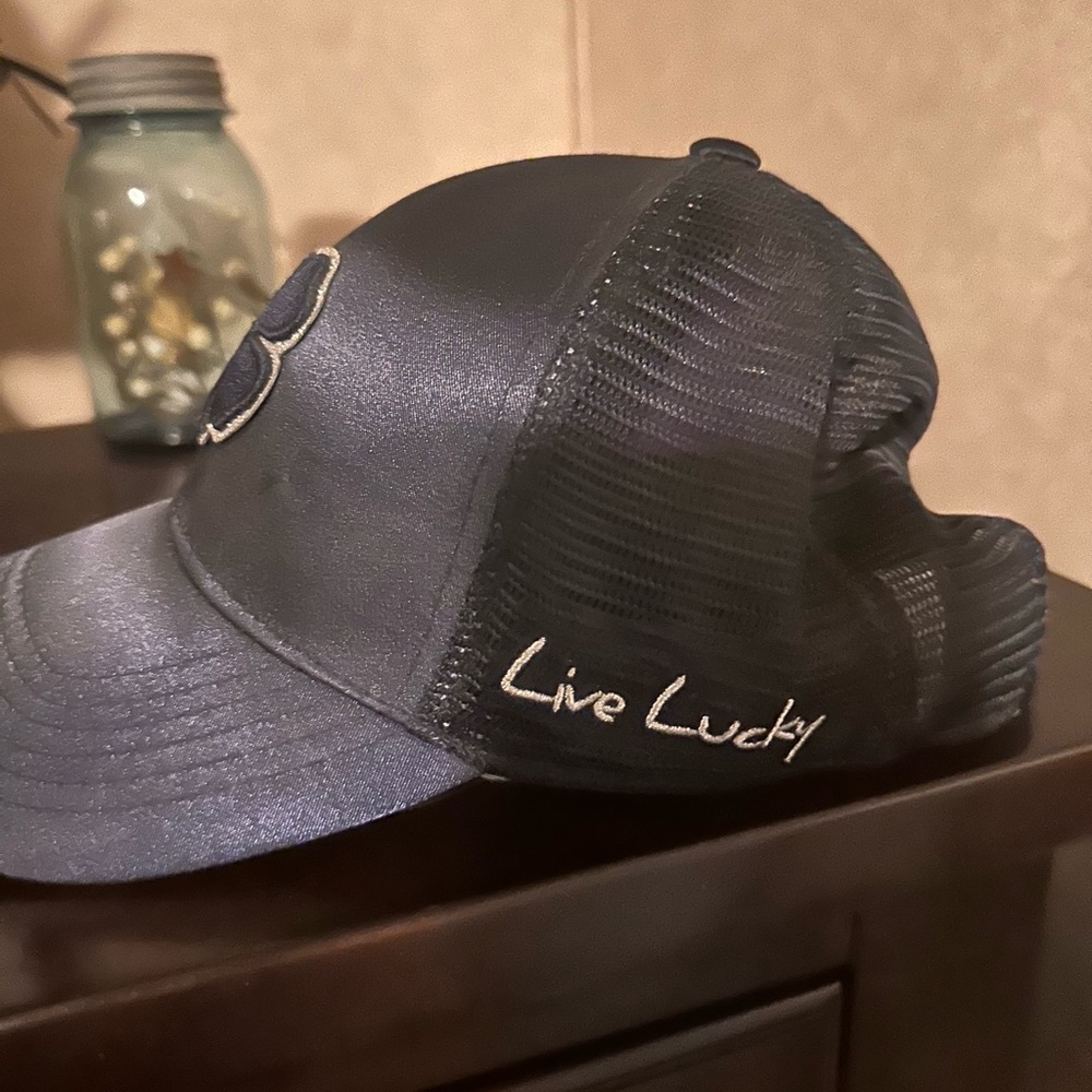 Brand new (nwot) Black Clover ball cap shiny navy blue w silver embellished trim